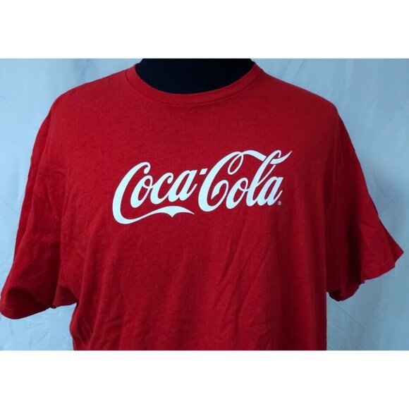 Delta Pro Weight Mens 2XL Red Coca Cola Coke Classic Spellout Cotton T-Shirt - Picture 3 of 11
